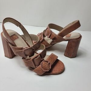 LOUISE ET CIE soft rose Verona croco Lo-Loni sandals